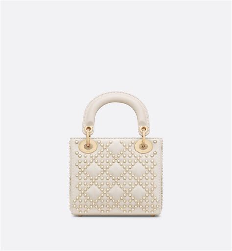 Mini Lady Dior Bag Latte Crinkle